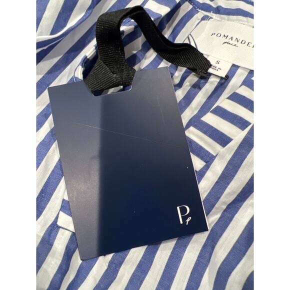 Pomander Place Blue White Stripe Sleeveless Cotton Poplin Kenzo Dress NWT Small - Picture 9 of 9